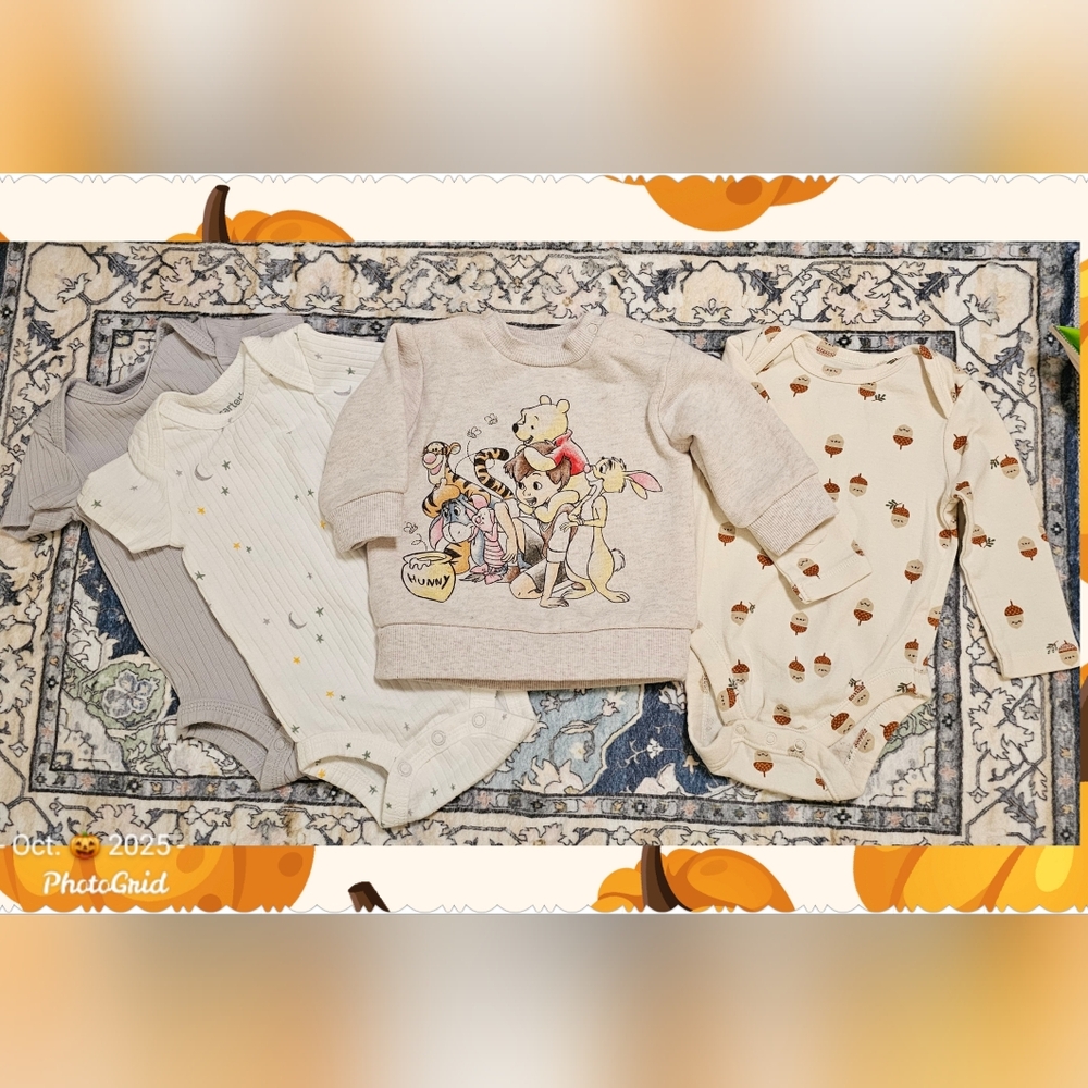 Disney Beige Winnie the Pooh Sweater and Bodysuit Set